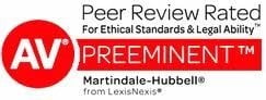 AV Preeminent Peer Review Rated, by Martindale-Hubbell